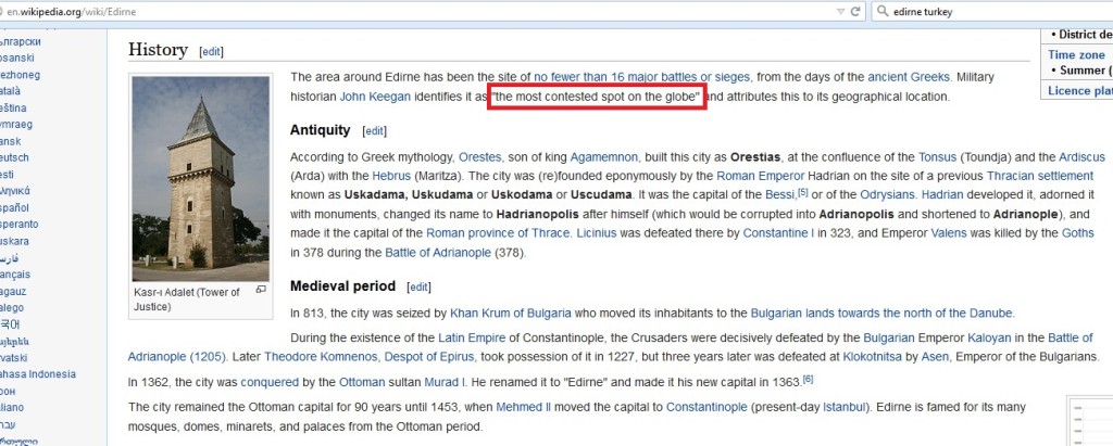 edirne wiki entry edited